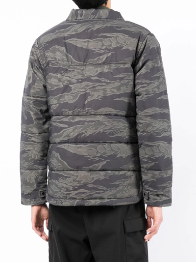 Shop Maharishi Camouflage-print Padded Jacket In Grey