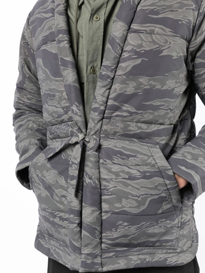 Shop Maharishi Camouflage-print Padded Jacket In Grey