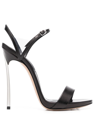 Casadei Open Toe 110mm Heeled Sandals In Schwarz