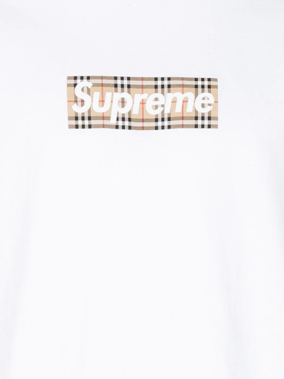 Supreme X Burberry Box Logo T-shirt In White