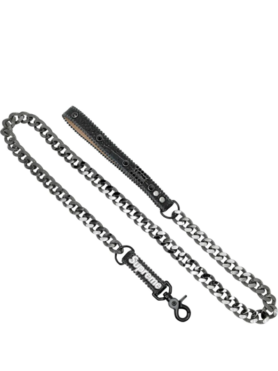 Shop Supreme X B.b. Simon Studded Dog Leash "ss22" In Silber