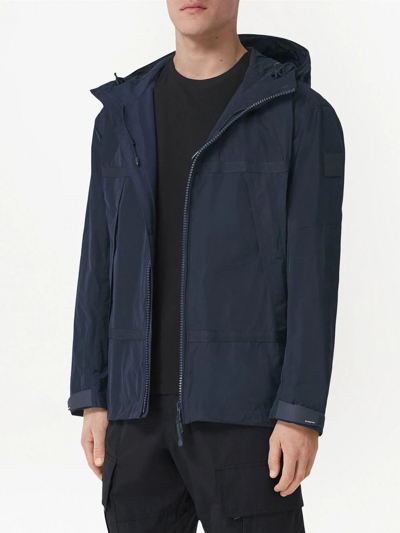 Shop Burberry Lightweight Hooded Jacket In Blau