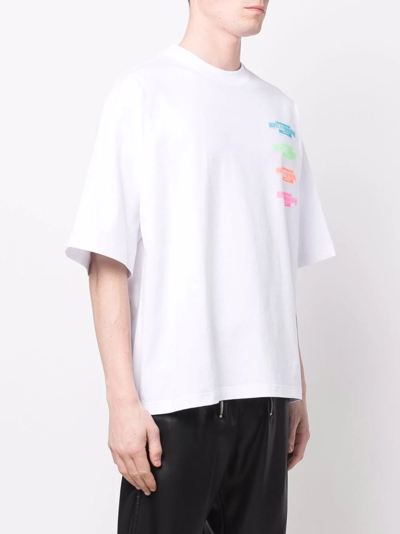 Shop We11 Done Logo-print T-shirt In Weiss