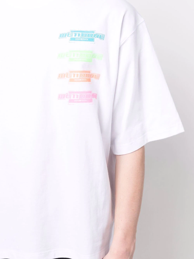 Shop We11 Done Logo-print T-shirt In Weiss