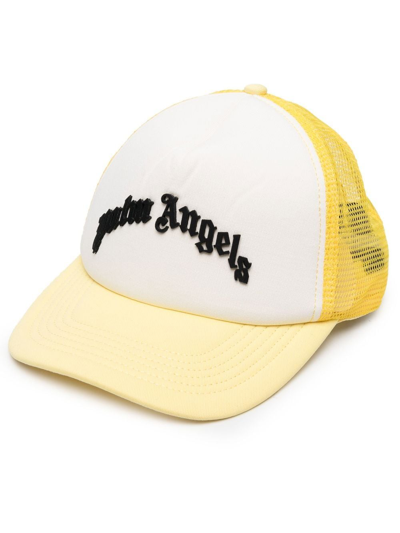 Shop Palm Angels Logo-appliqué Trucker Cap In Yellow