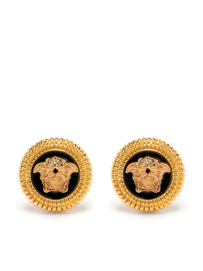 Shop Versace Medusa Head Stud Earrings In Gold