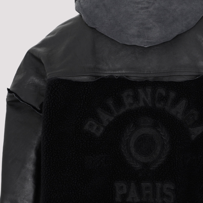 Shop Balenciaga College 1917 Hooded Jacket In Black