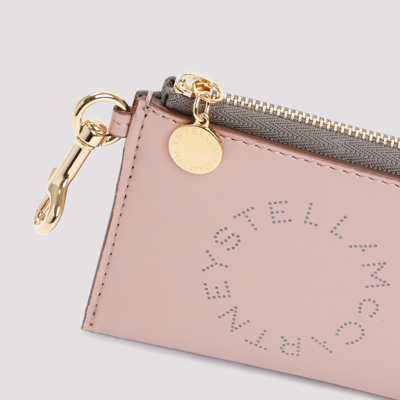 Shop Stella Mccartney Logo Coin Zip-pouch Smallleathergoods In Nude &amp; Neutrals