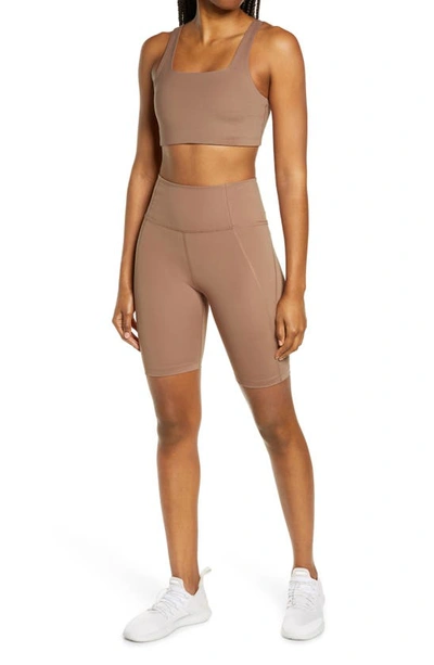 Shop Girlfriend Collective Tommy Sports Bra In Brownie