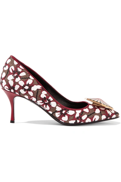 Nicholas Kirkwood Eden Embellished Printed Canvas Pumps