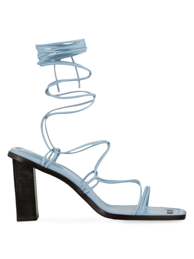 Shop Frame Women's Le Doheny Leather Ankle-strap Sandals In Chambray Blue