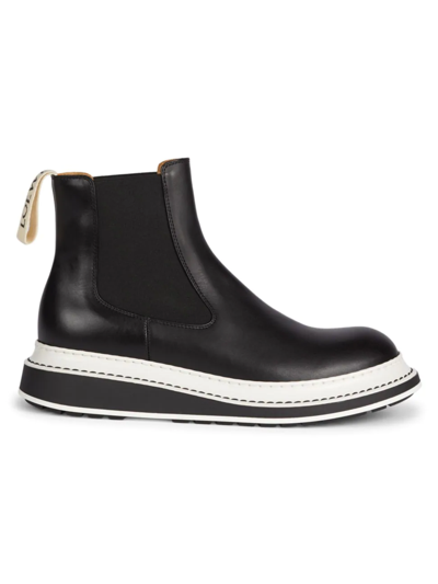 Shop Loewe Women's Chelsea Leather Ankle Boots In Black