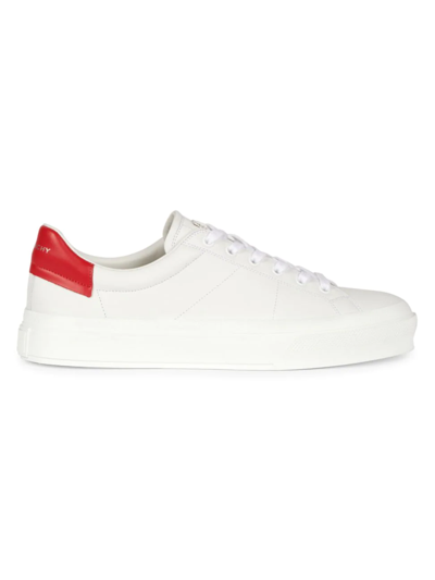 Shop Givenchy Men's City Court Lace-up Sneaker In White Red