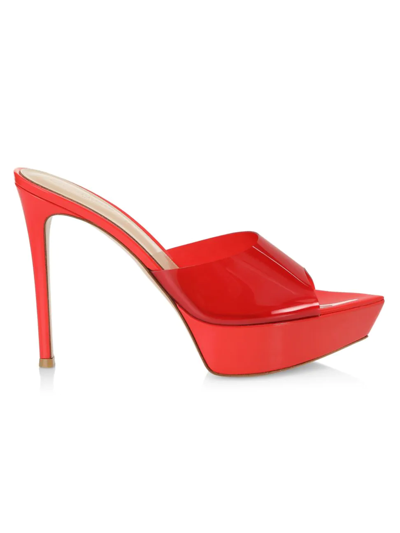Shop Gianvito Rossi Women's Betty Glass Stiletto Sandals In Tabasco Red