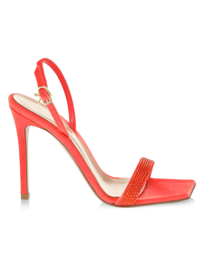 Shop Gianvito Rossi Women's Britney Chenille Stiletto Sandals In Poppy