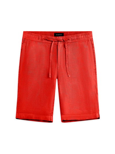 Shop Bugatchi Men's Drawstring Linen Shorts In Paprika