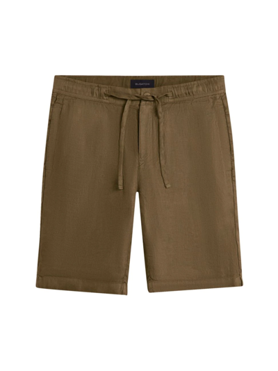 Shop Bugatchi Men's Drawstring Linen Shorts In Olive