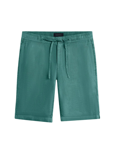 Shop Bugatchi Men's Drawstring Linen Shorts In Celadon