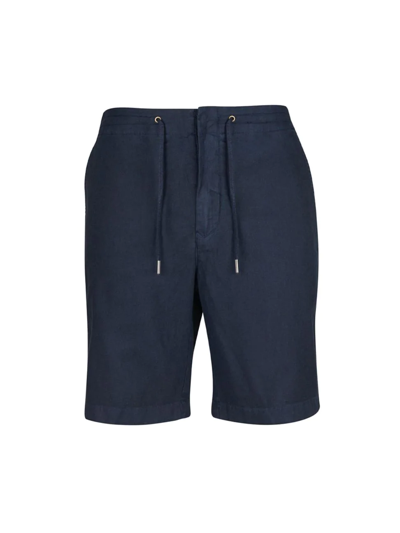 Shop Barbour Men's Linen-cotton Mix Shorts In City Navy