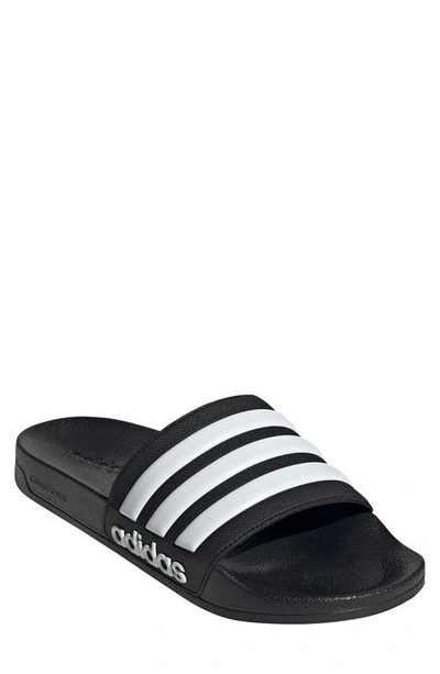 Shop Adidas Originals Gender Inclusive Adilette Shower Slide Sandal In Core Black/ftwr White