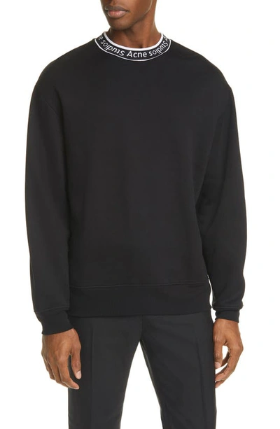Shop Acne Studios Fulton Logo Crewneck Sweatshirt In Black