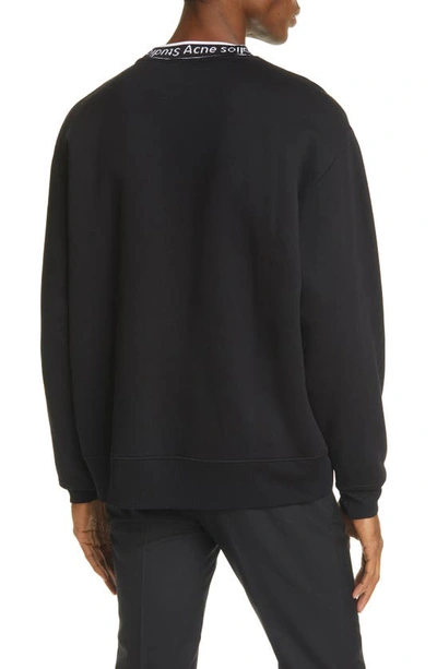 Shop Acne Studios Fulton Logo Crewneck Sweatshirt In Black