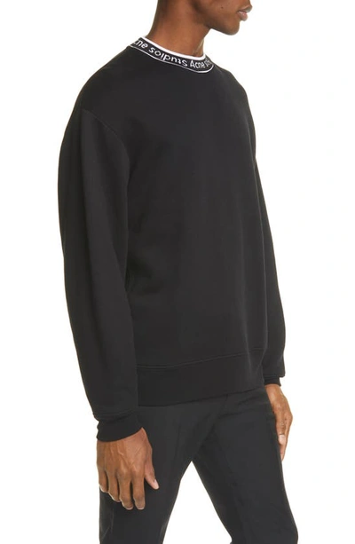 Shop Acne Studios Fulton Logo Crewneck Sweatshirt In Black
