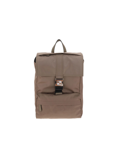 Shop Fendi Ness Backpack In Corda+pall/miele Sc