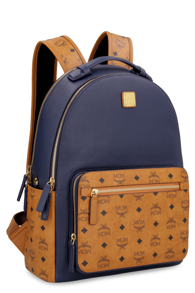Shop Mcm Stark Canvas Backpack In Blue