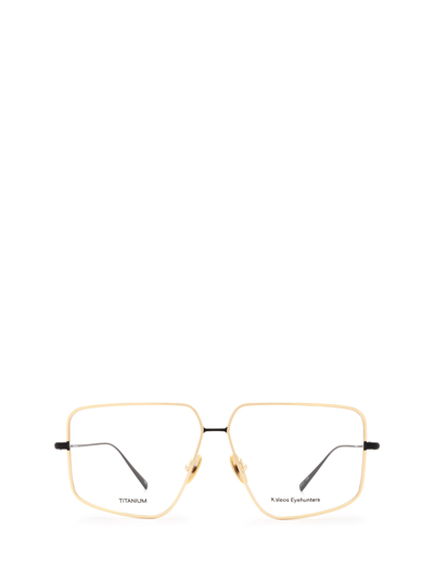 Shop Kaleos Eyeglasses In Matte Black &amp; Gold