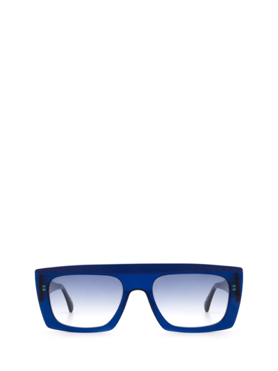 Shop Kaleos Sunglasses In Tanslucent Dark Blue &amp; Matte Blue