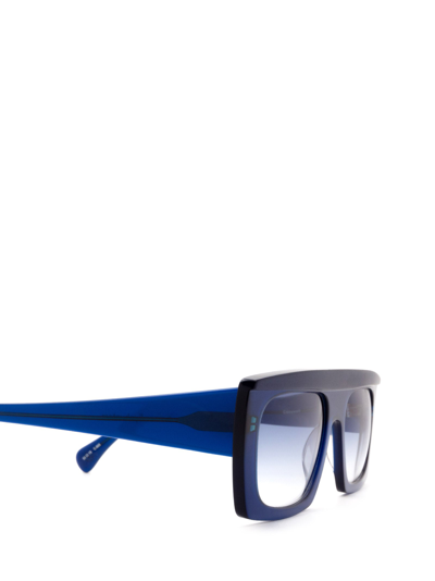 Shop Kaleos Sunglasses In Tanslucent Dark Blue &amp; Matte Blue