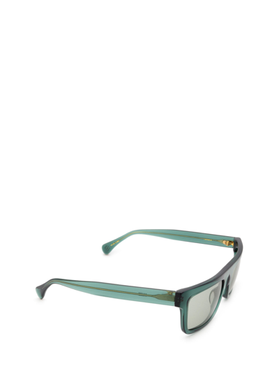 Shop Kaleos Sunglasses In Transparent Dark Green