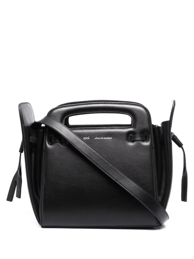 Shop Ami Alexandre Mattiussi Small Accordéon Tote Bag In Black