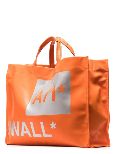 A-cold-wall* Logo-print Tote Bag In Orange | ModeSens