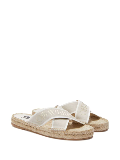 Shop Off-white Crisscross Espadrille Sandals In Neutrals