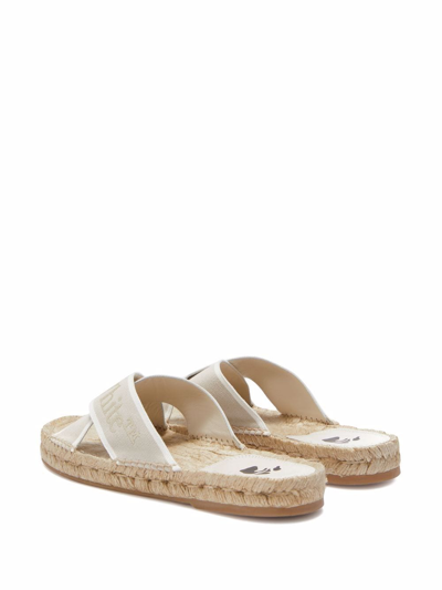 Shop Off-white Crisscross Espadrille Sandals In Neutrals