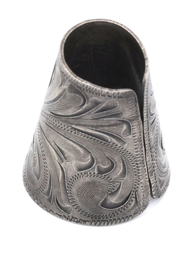 Shop Ralph Lauren Rrl Engraved Bandana Slider In Silver