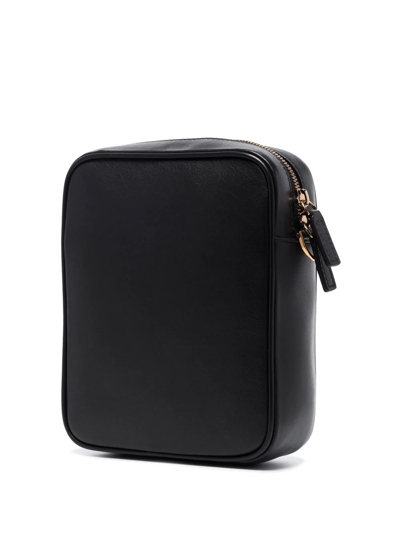 Versace Black Leather Medusa Biggie Crossbody Bag In Multi