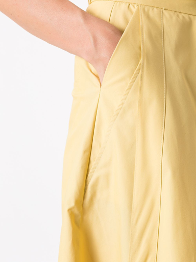 Shop Alcaçuz High-waisted Midi Skirt In Yellow