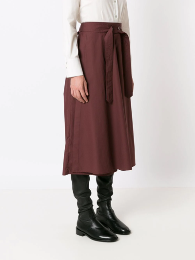 Shop Alcaçuz High-waisted Midi Skirt In Brown