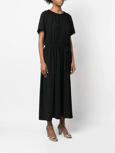 Yves Salomon Pleat Detailing Mid-length Dress In Black