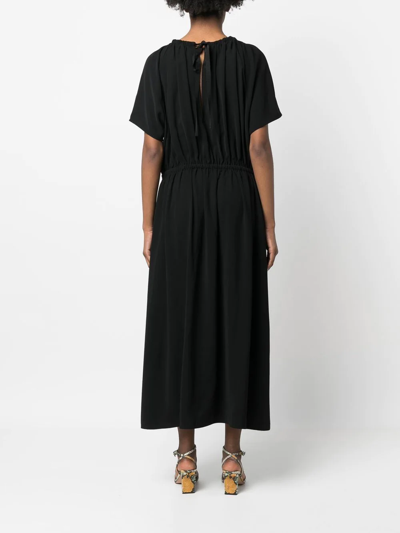 Yves Salomon Pleat Detailing Mid-length Dress In Black