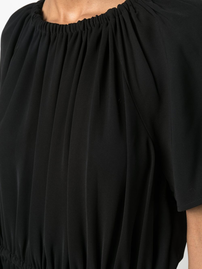 Yves Salomon Pleat Detailing Mid-length Dress In Black