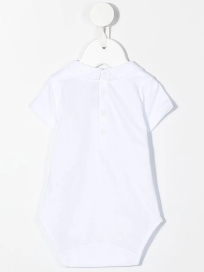 Shop Tartine Et Chocolat Pointed Collar Short-sleeved Body In White
