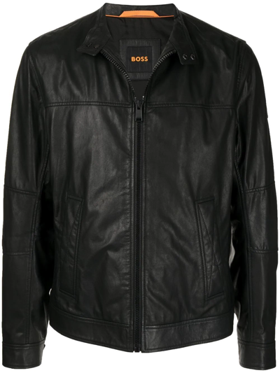 Hugo Boss Jacket In Leather Black Colour: | ModeSens