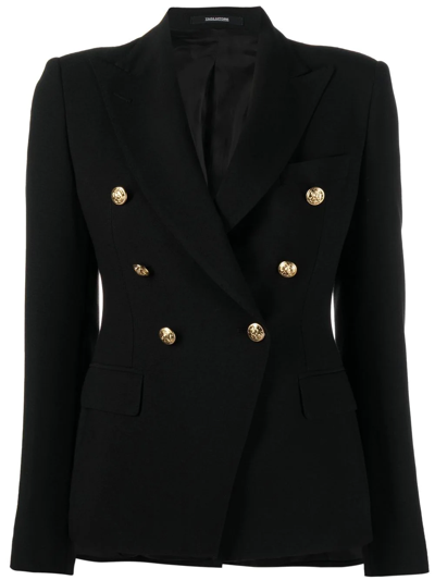 Shop Tagliatore Double-breasted Blazer In Black