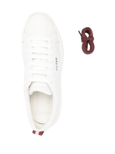 Shop Bally Maxim Leather Sneakers In White