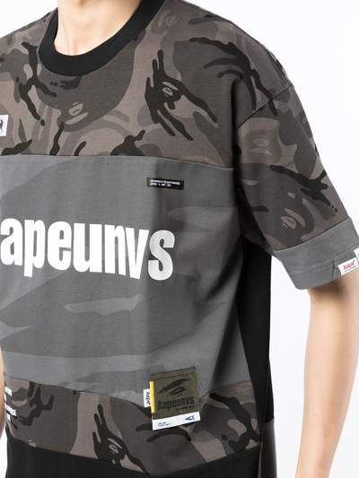 Shop Aape By A Bathing Ape Aapeunvs Camo-print T-shirt In Grey