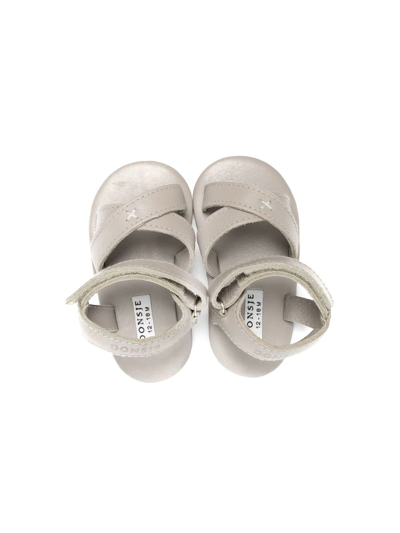 Shop Donsje Open-toe Leather Sandals In Grey